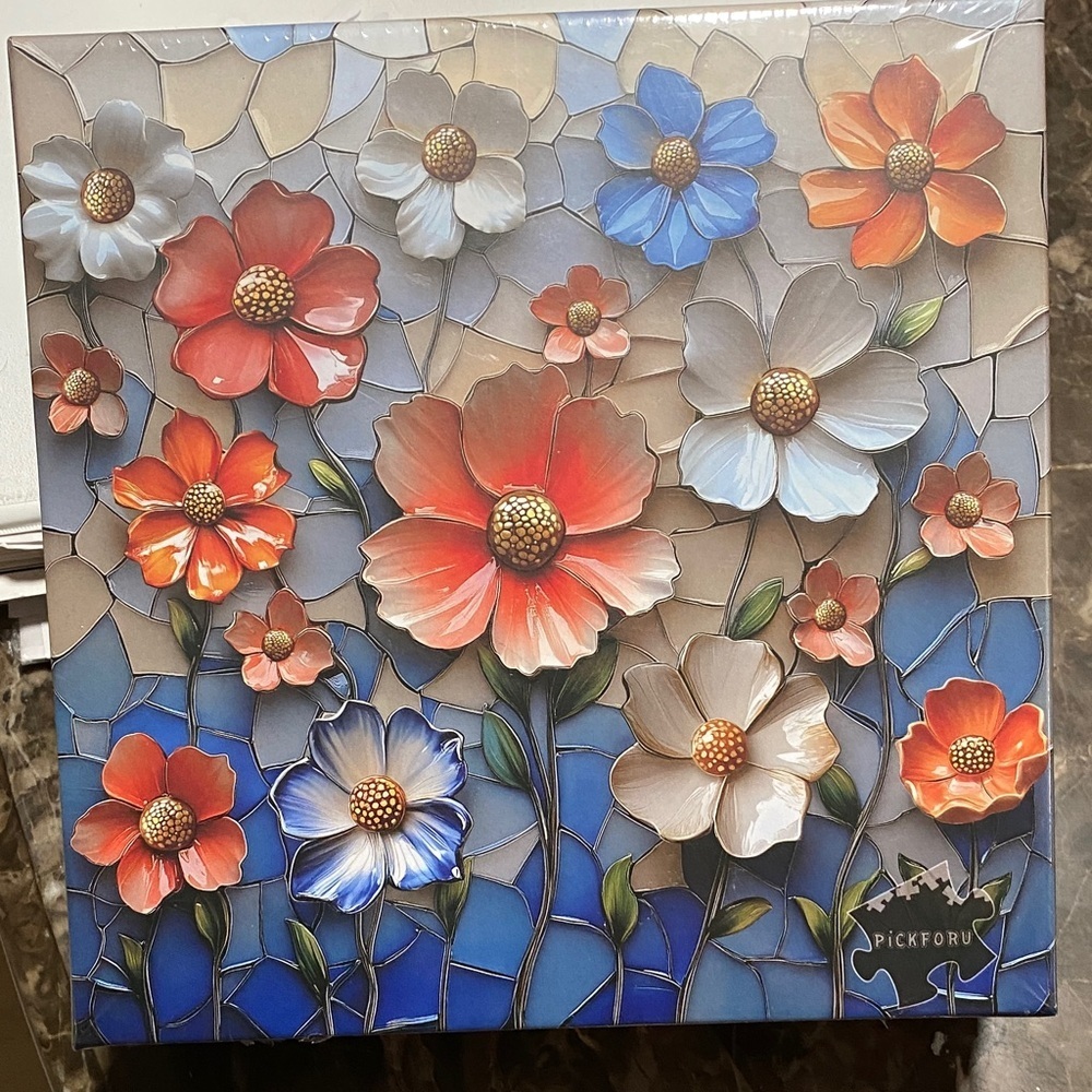 Floral Mosaic Art Canvas look  Puzzle